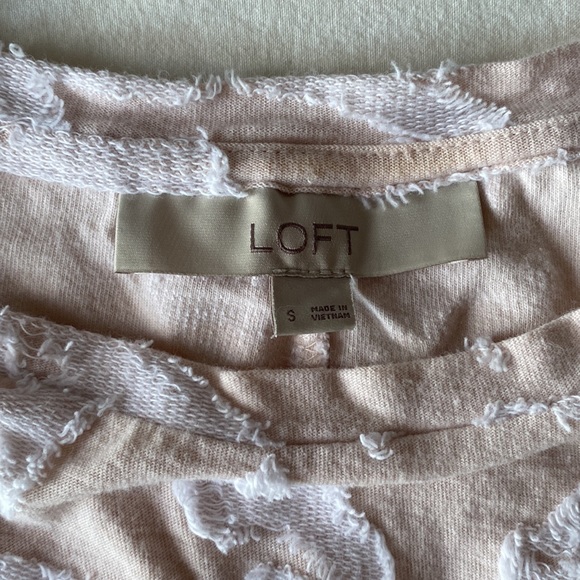 Loft long sleeve top, pink and white design, size small, light and breezy fabric - Picture 2 of 5